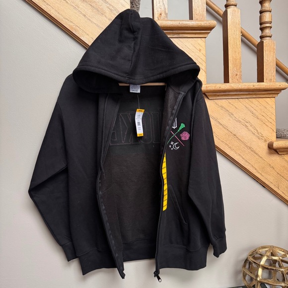 NWT Wicked Women's Embroidered Full Zip Hoodie Sweatshirt Black M Style 6QSJ001 - Picture 4 of 14